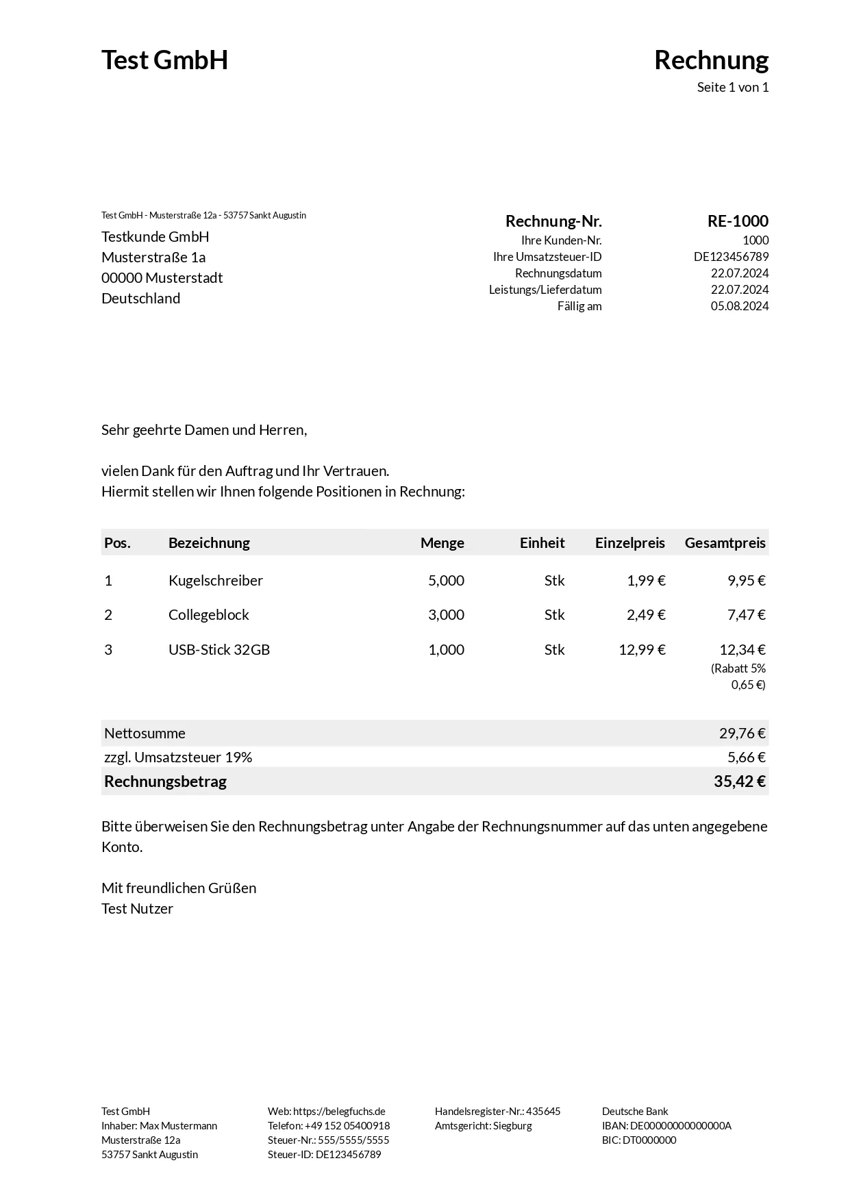 Rechnungsdesign Grau 1