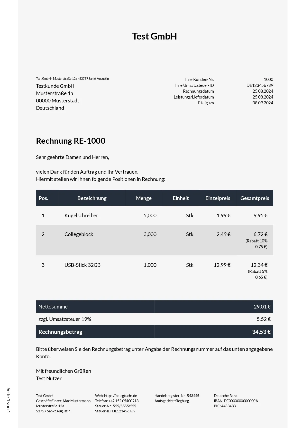 Rechnungsdesign Modern 2